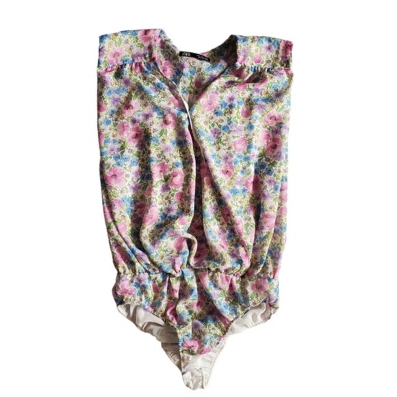 Zara Floral Bodysuit Size Small - Picture 3 of 8